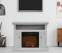 CAM5021-2WHT Sorrento Modern 50 Inch Fireplace TV Stand