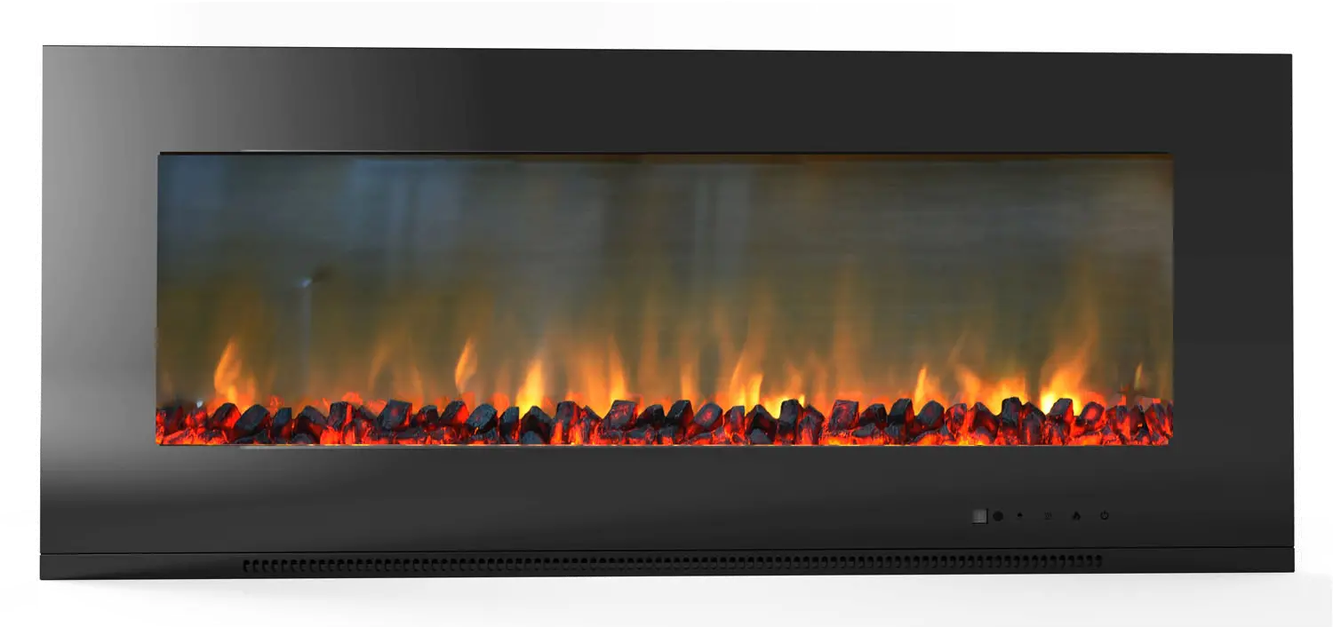 CAM56WMEF-2BLK Black Wall Mount Electrical Fireplace (56 Inch) - Metropolitan-1
