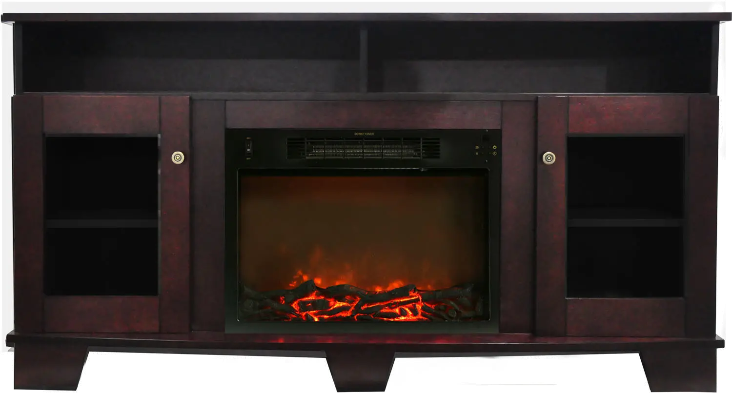 CAM6022-1MAH Savona Mahogany Brown 60 Inch Fireplace TV Stand-1