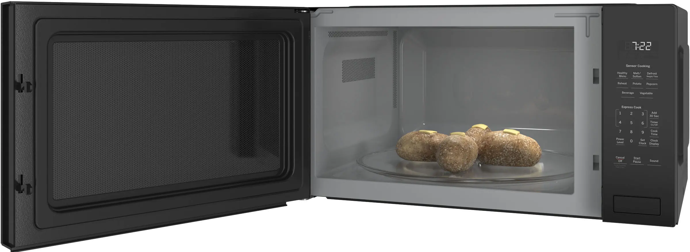 PEB7227DLBB GE Profile Countertop Microwave - 2.2 Cu. Ft.  Black-3