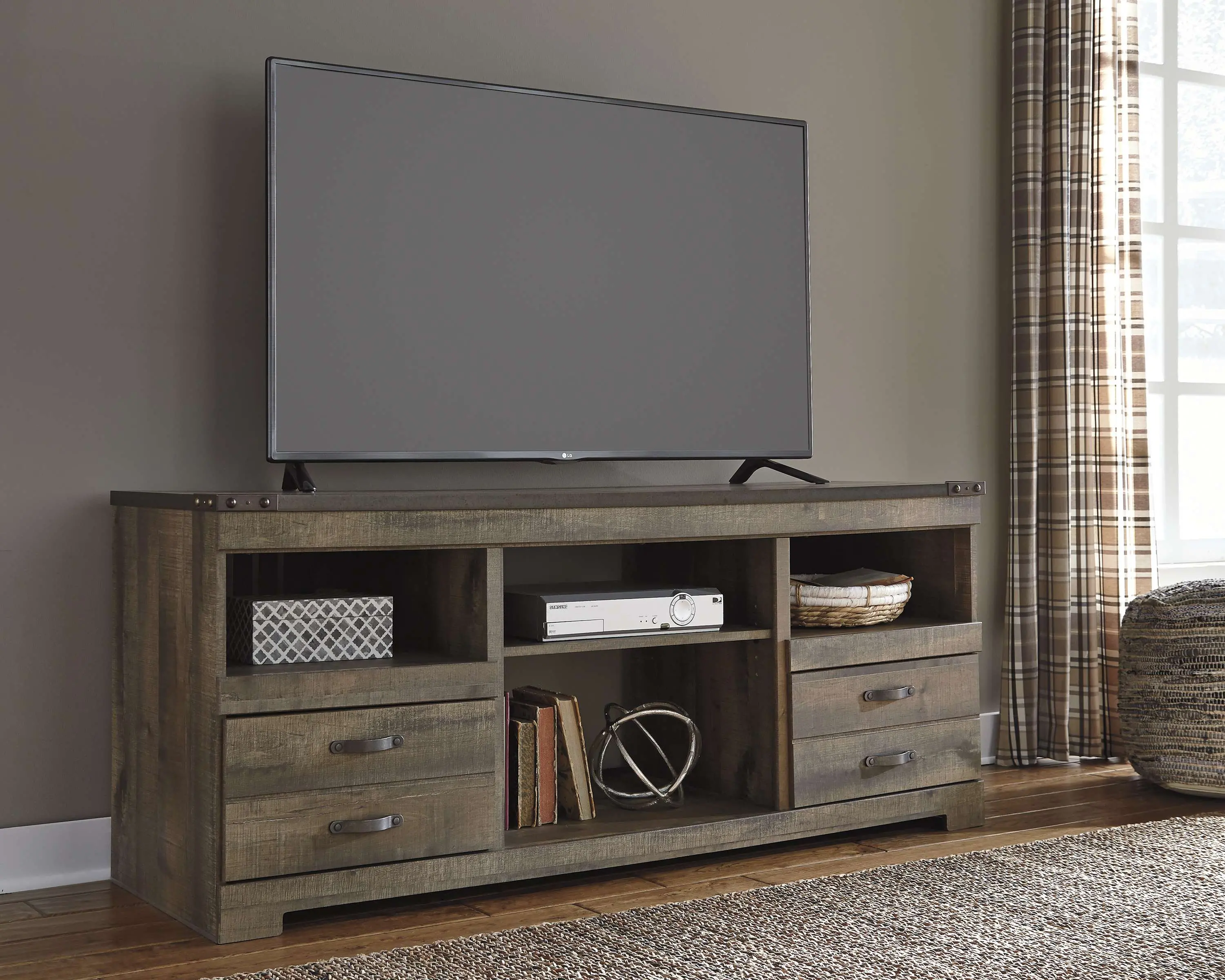 Trinell Rustic Gray 64  TV Stand-2