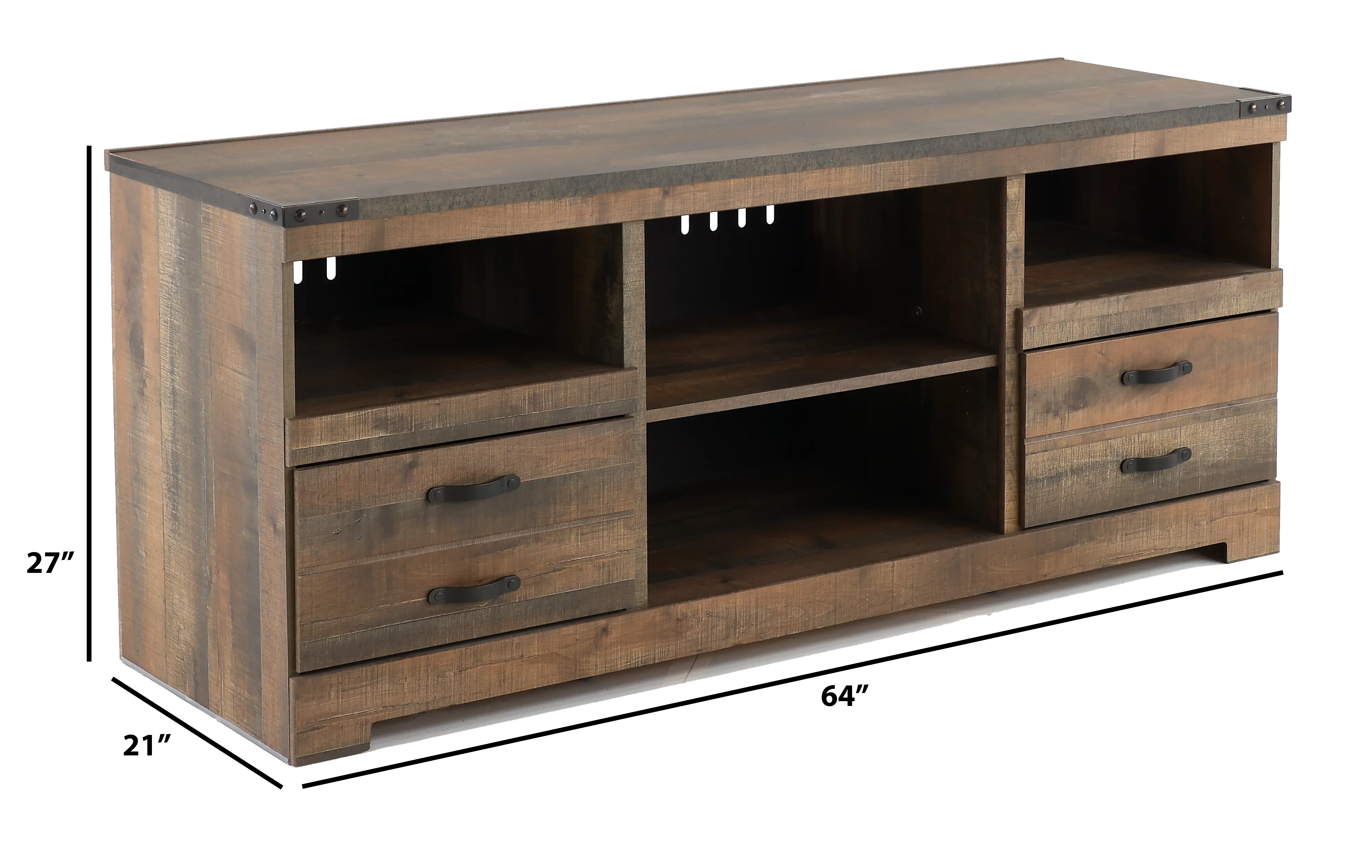 Trinell Rustic Gray 64  TV Stand-3