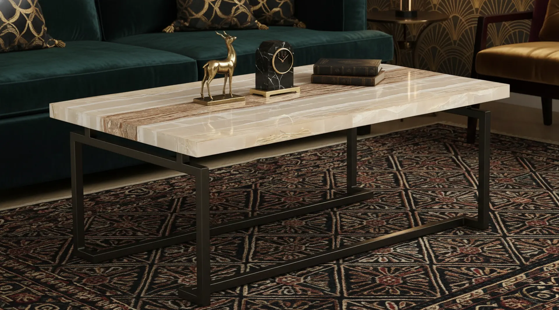 Spectrum Onyx and Gold Coffee Table-10