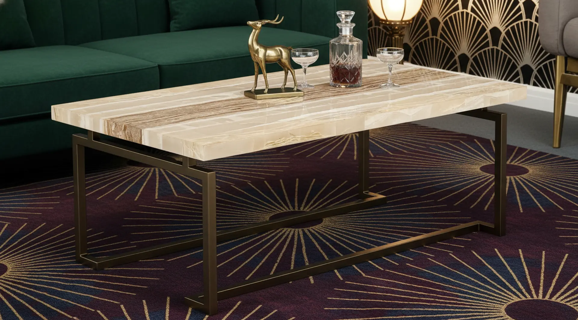 Spectrum Onyx and Gold Coffee Table-2