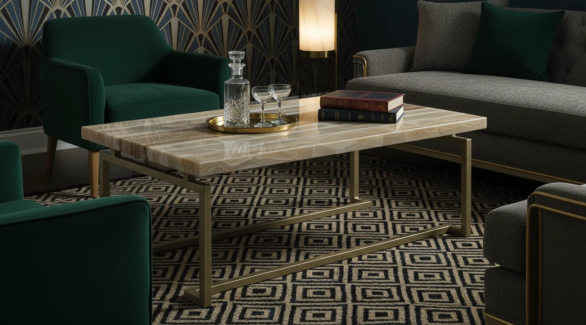 Spectrum Onyx and Gold Coffee Table-9