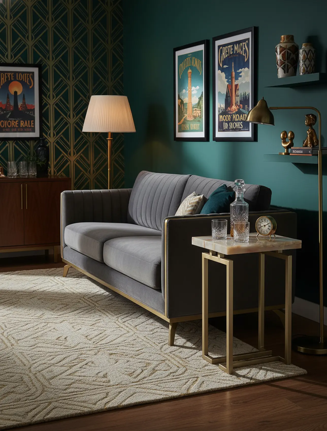 Spectrum Onyx and Gold Side Table-11