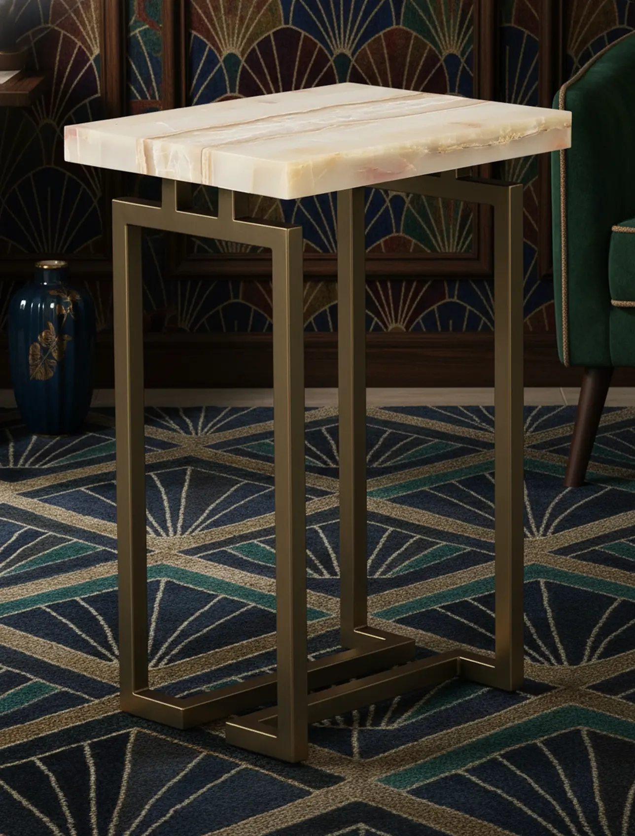 Spectrum Onyx and Gold Side Table-9