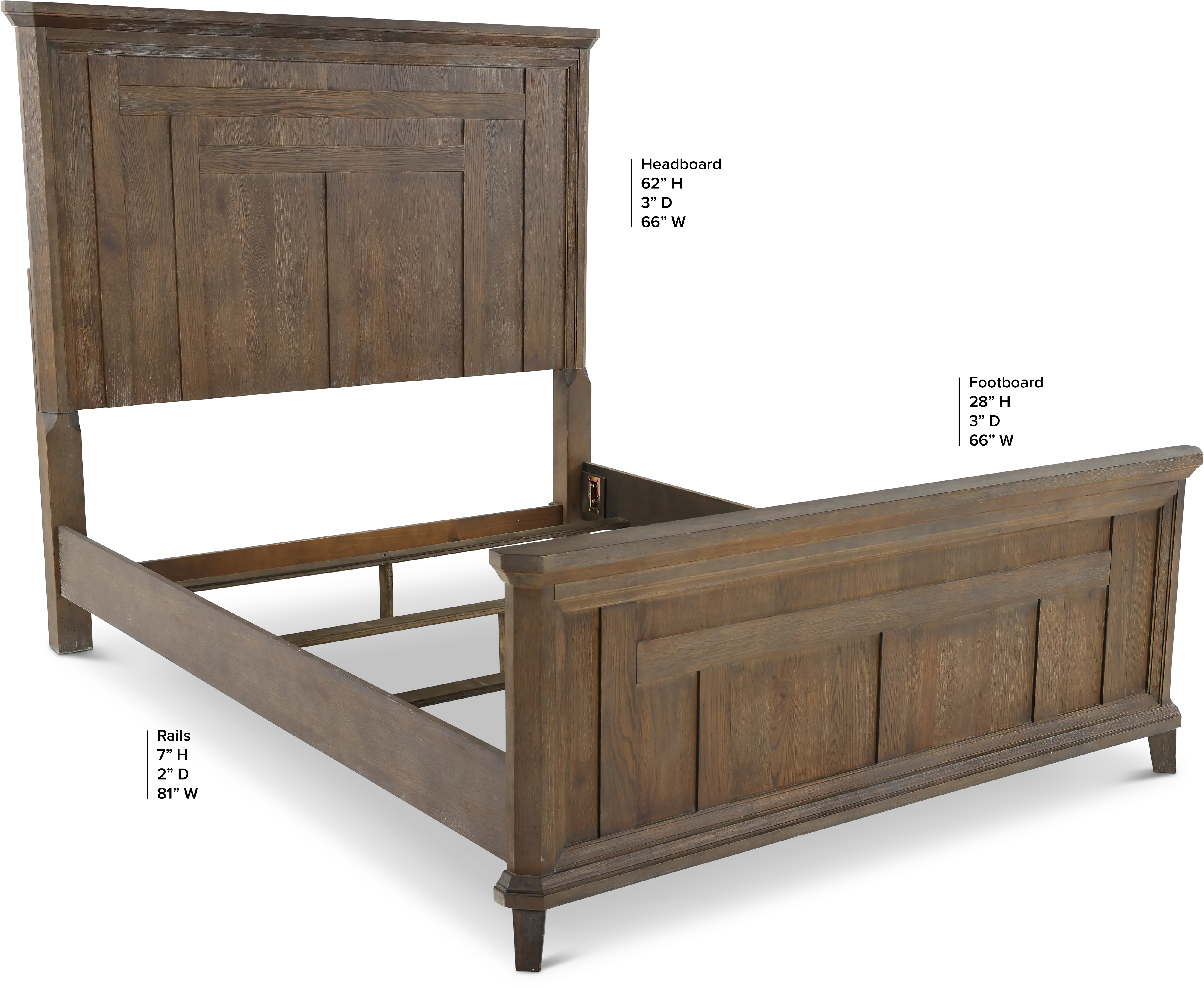 823/PANELBED5/0 Artisan Prairie Aged Oak Queen Bed-3