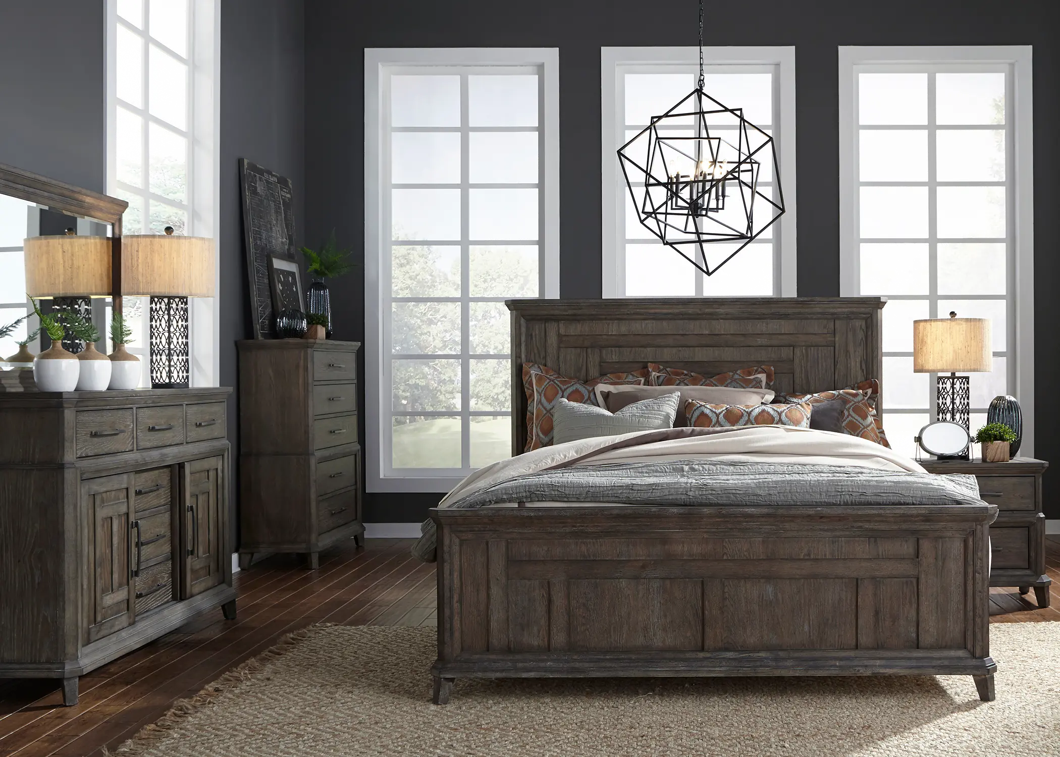 4PC:823/ARTISAN5/0 Artisan Prairie Aged Oak 4 Piece Queen Bedroom Set-1