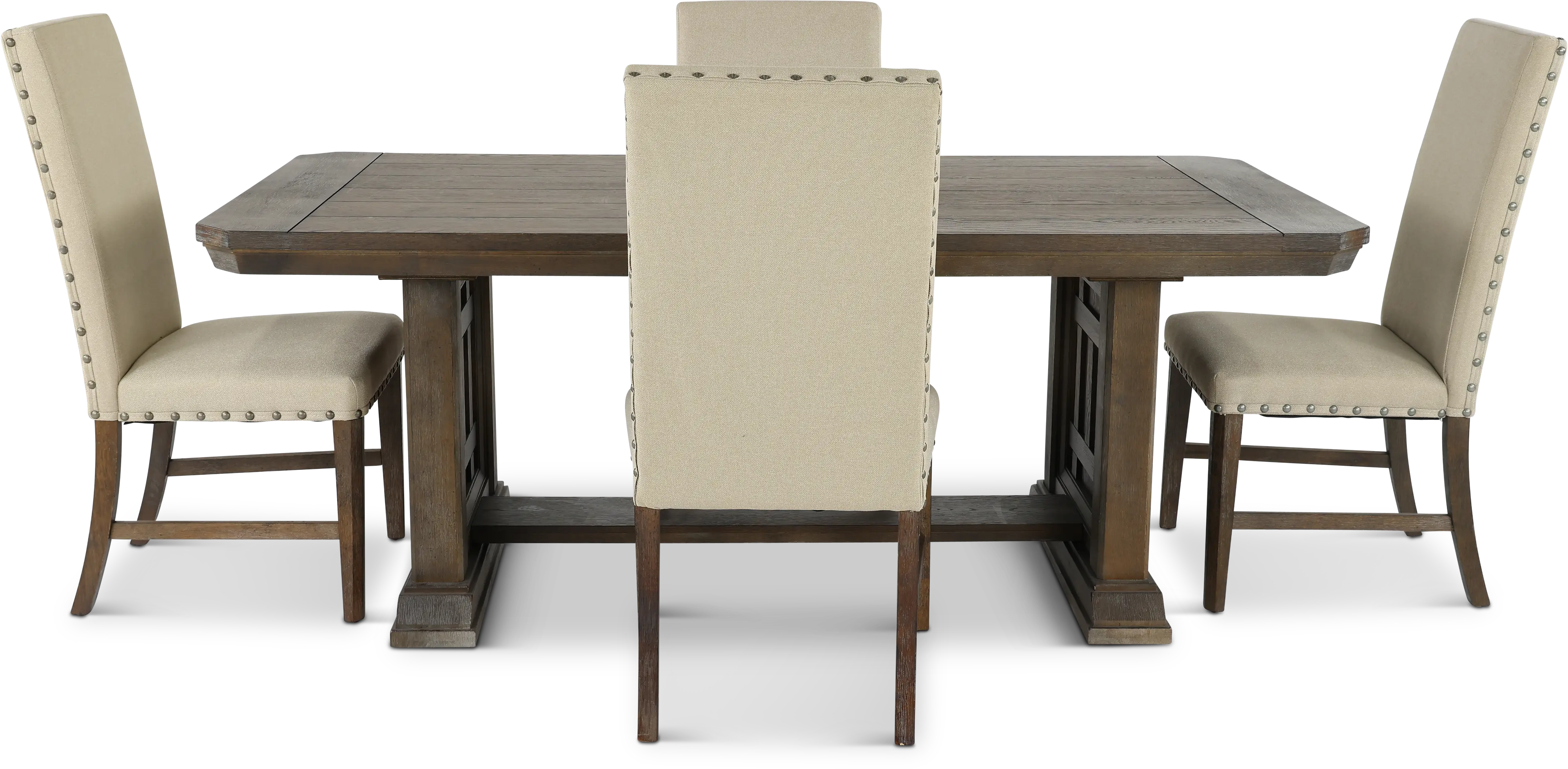 5PC:823-UPH/DINING Artisan Prairie Aged Oak and Gray Upholstered 5 Piece Dining Set-4