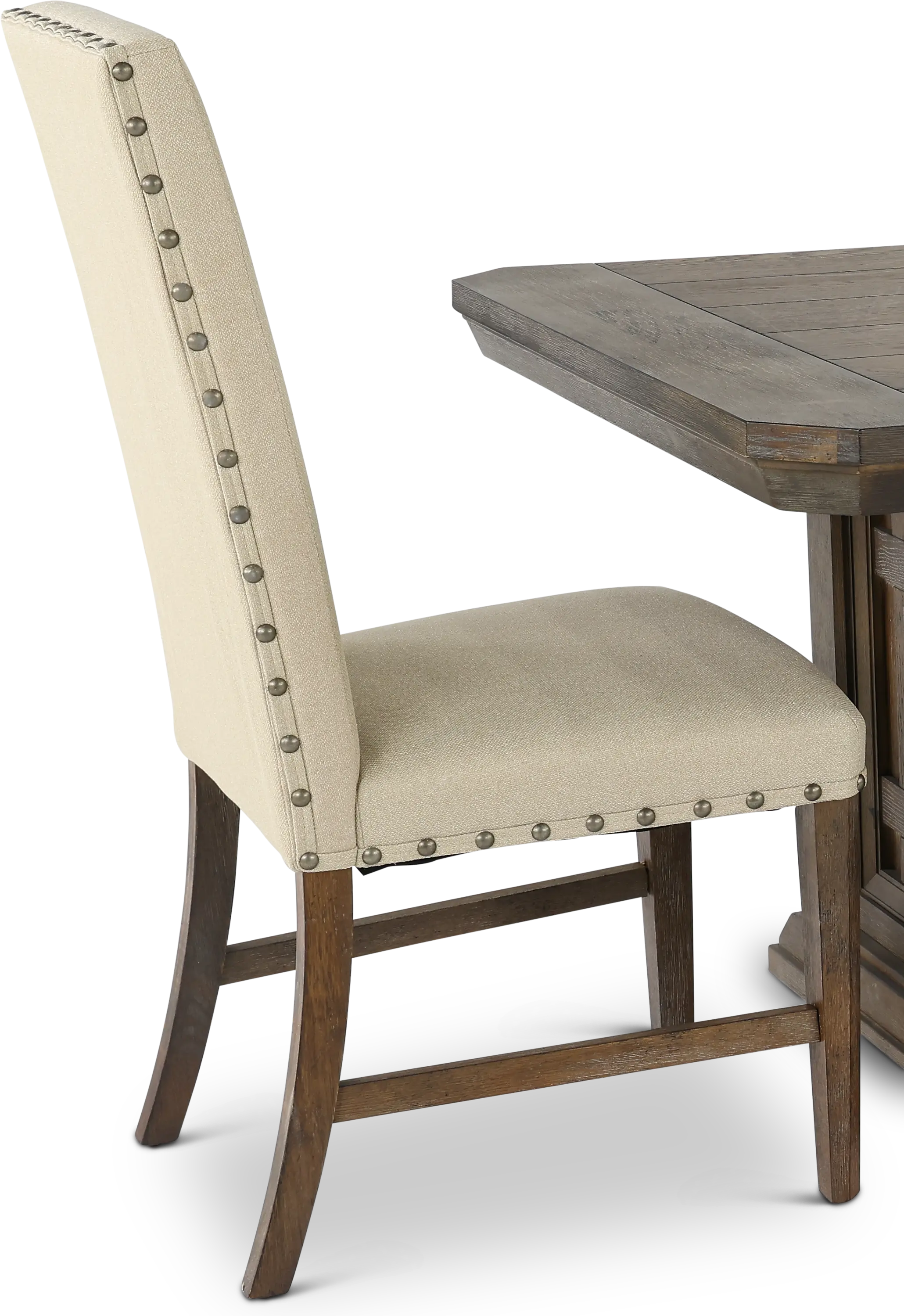 5PC:823-UPH/DINING Artisan Prairie Aged Oak and Gray Upholstered 5 Piece Dining Set-5