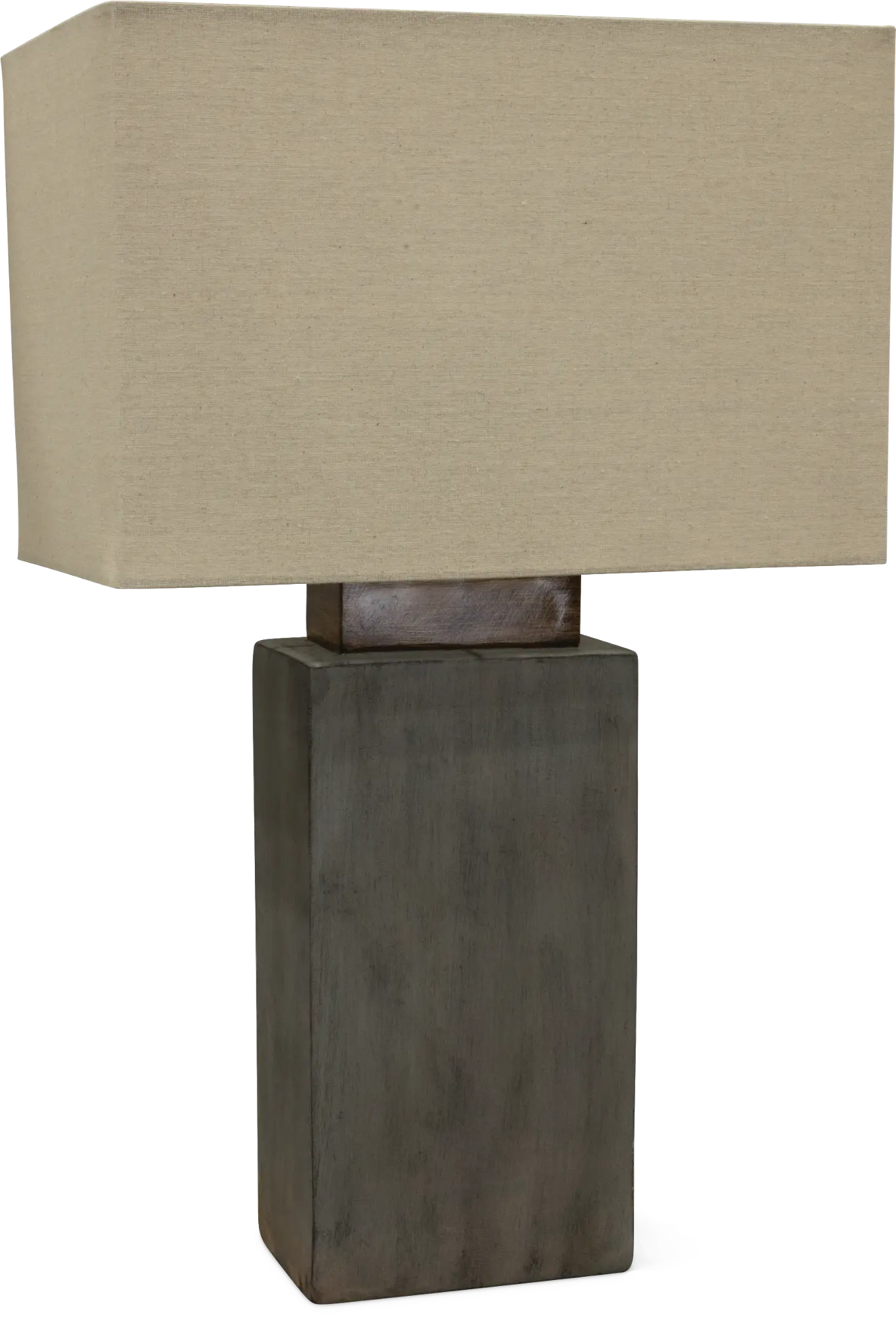 Cement Indoor-Outdoor Table Lamp with Rectangular Shade-1
