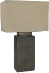Cement Indoor-Outdoor Table Lamp with Rectangular Shade
