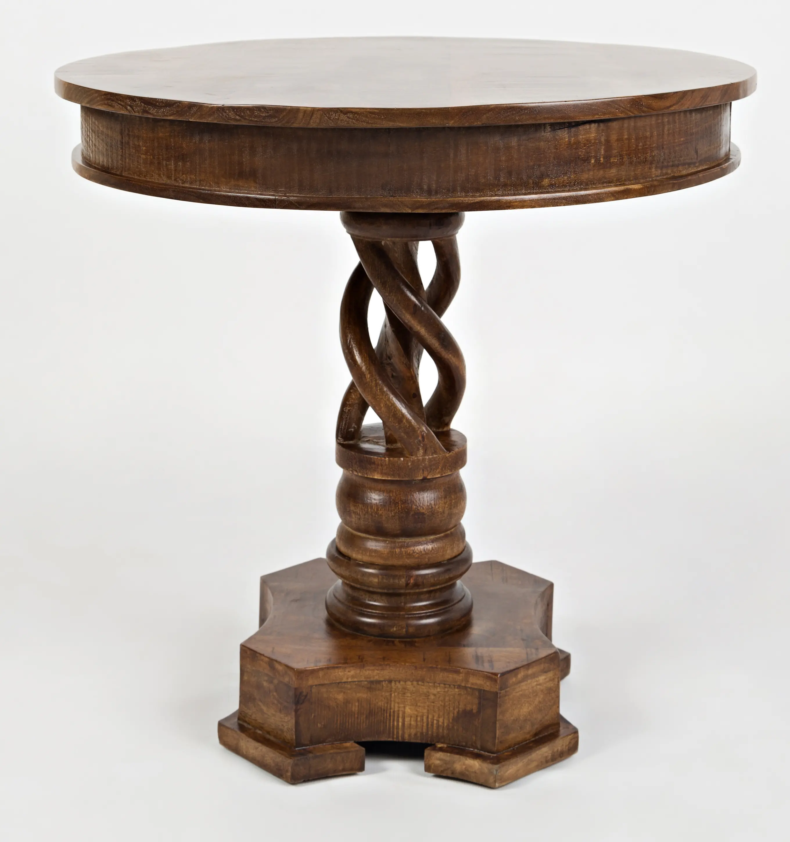 Solid Mango Hand Carved Pedestal Table - Global Archive-1