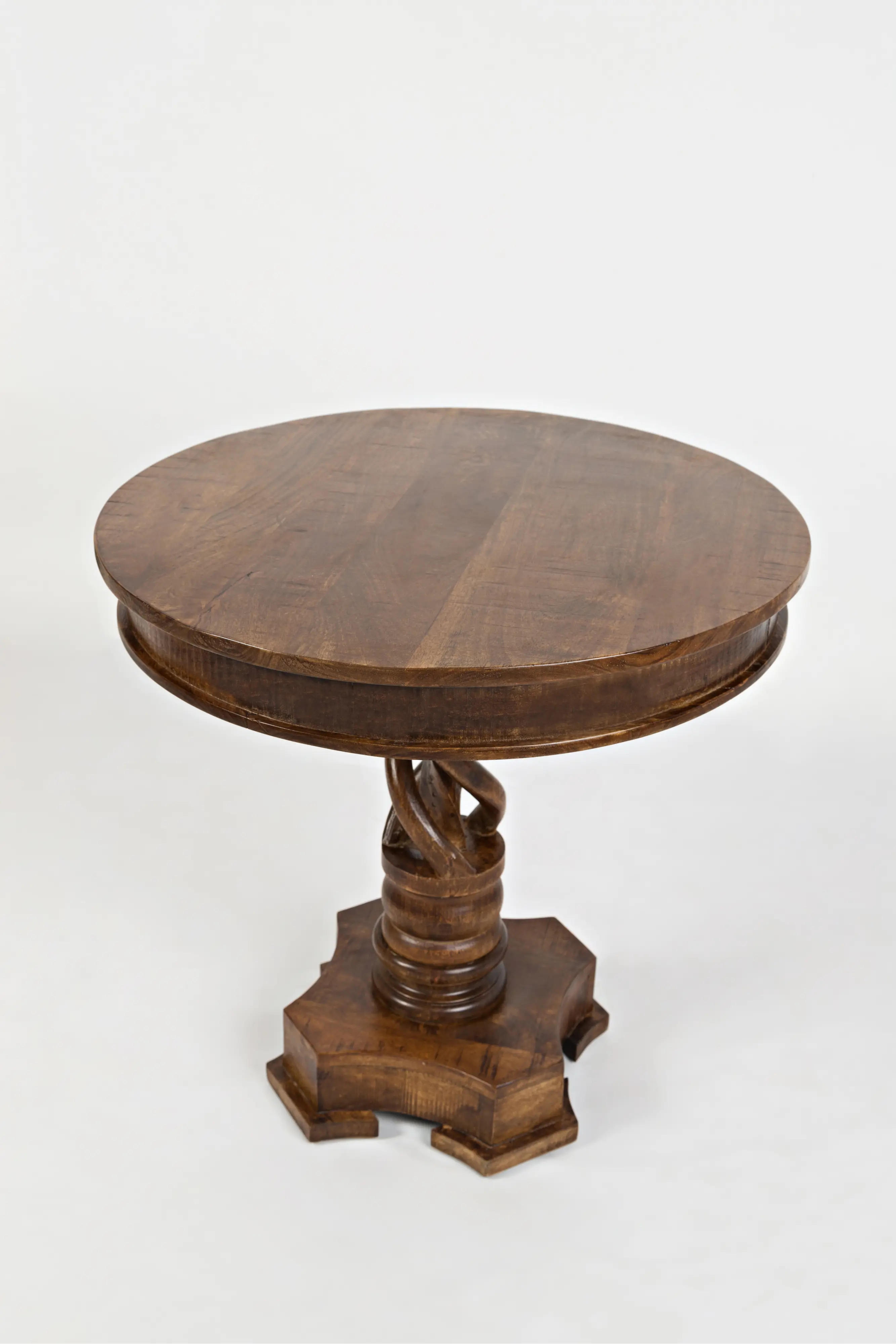 Solid Mango Hand Carved Pedestal Table - Global Archive-3