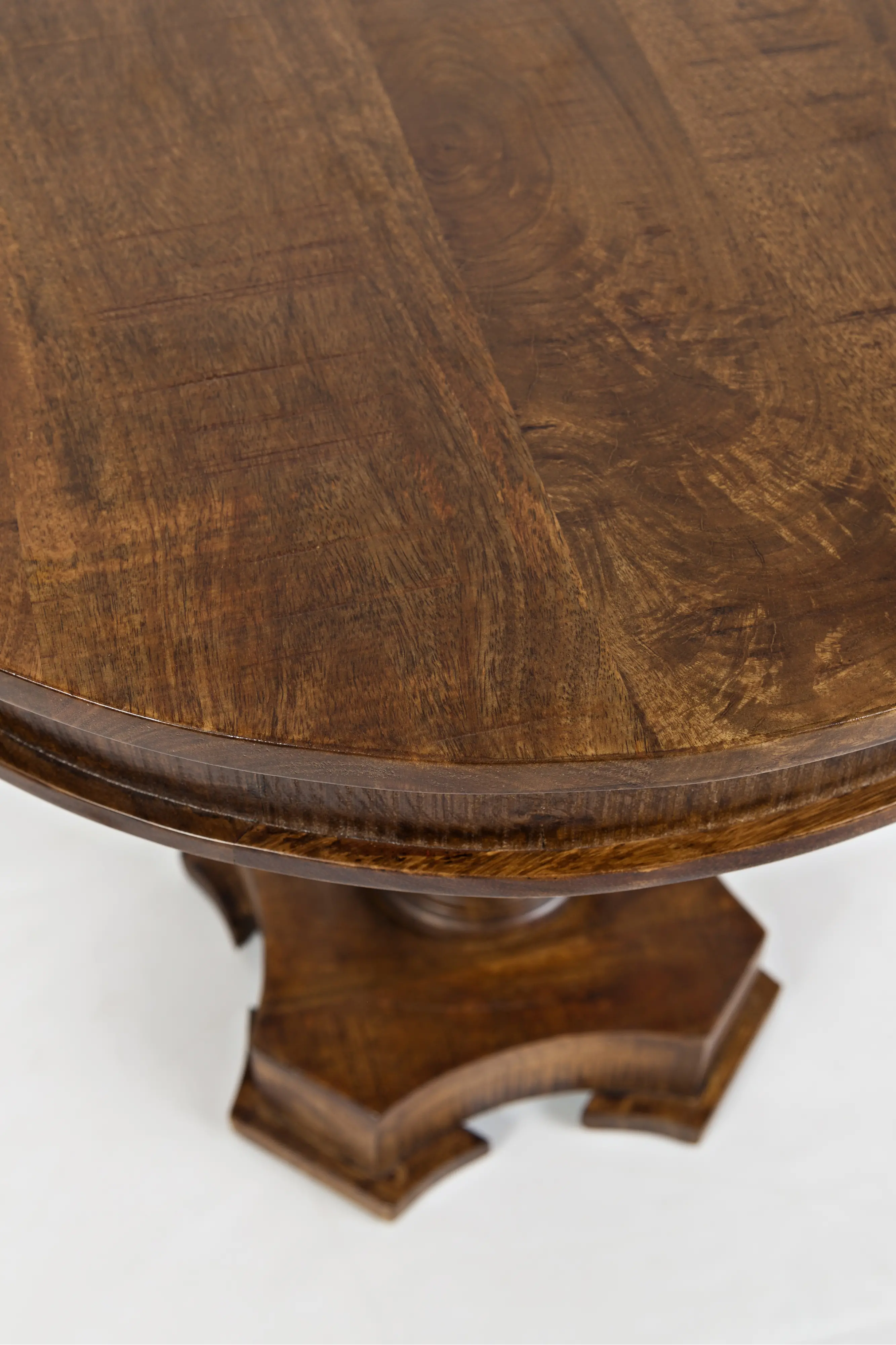 Solid Mango Hand Carved Pedestal Table - Global Archive-5
