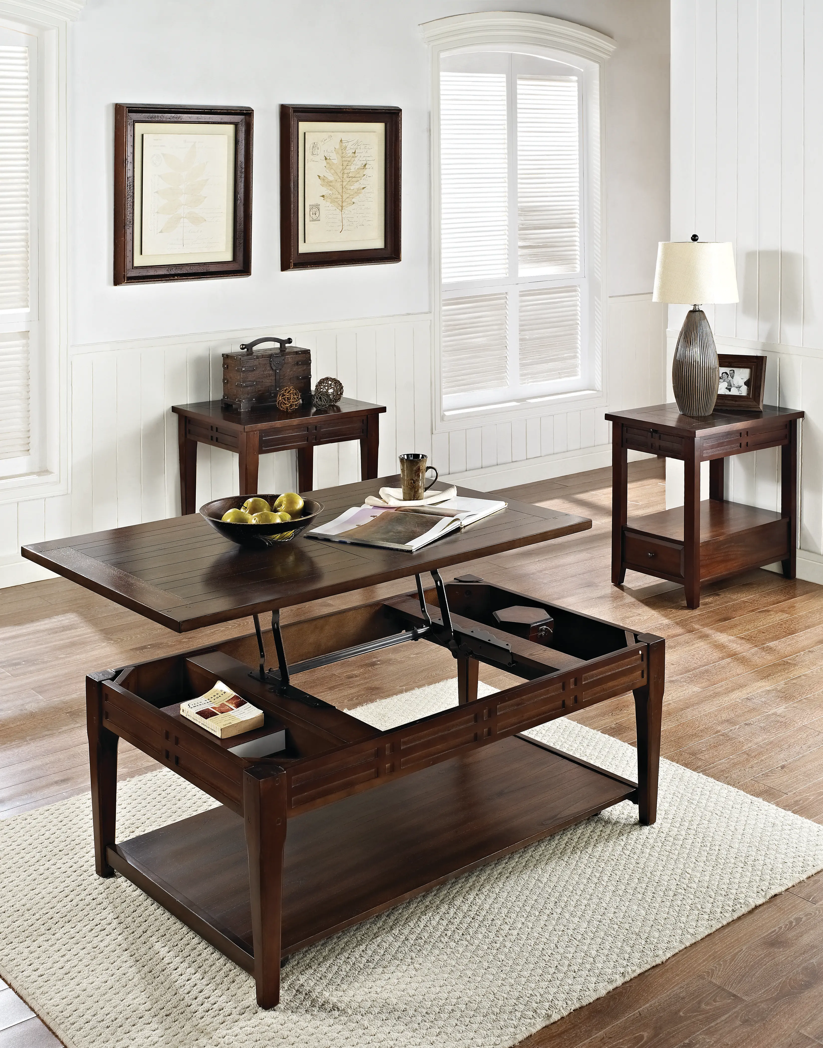 Crestline Dark Brown Lift Top Coffee Table-2