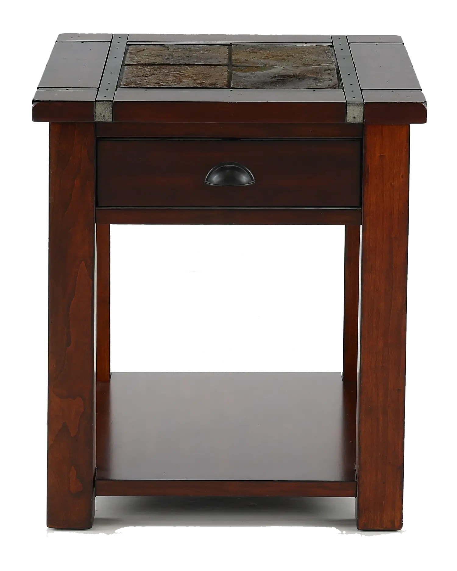 Roanoke Slate and Cherry Brown End Table-1