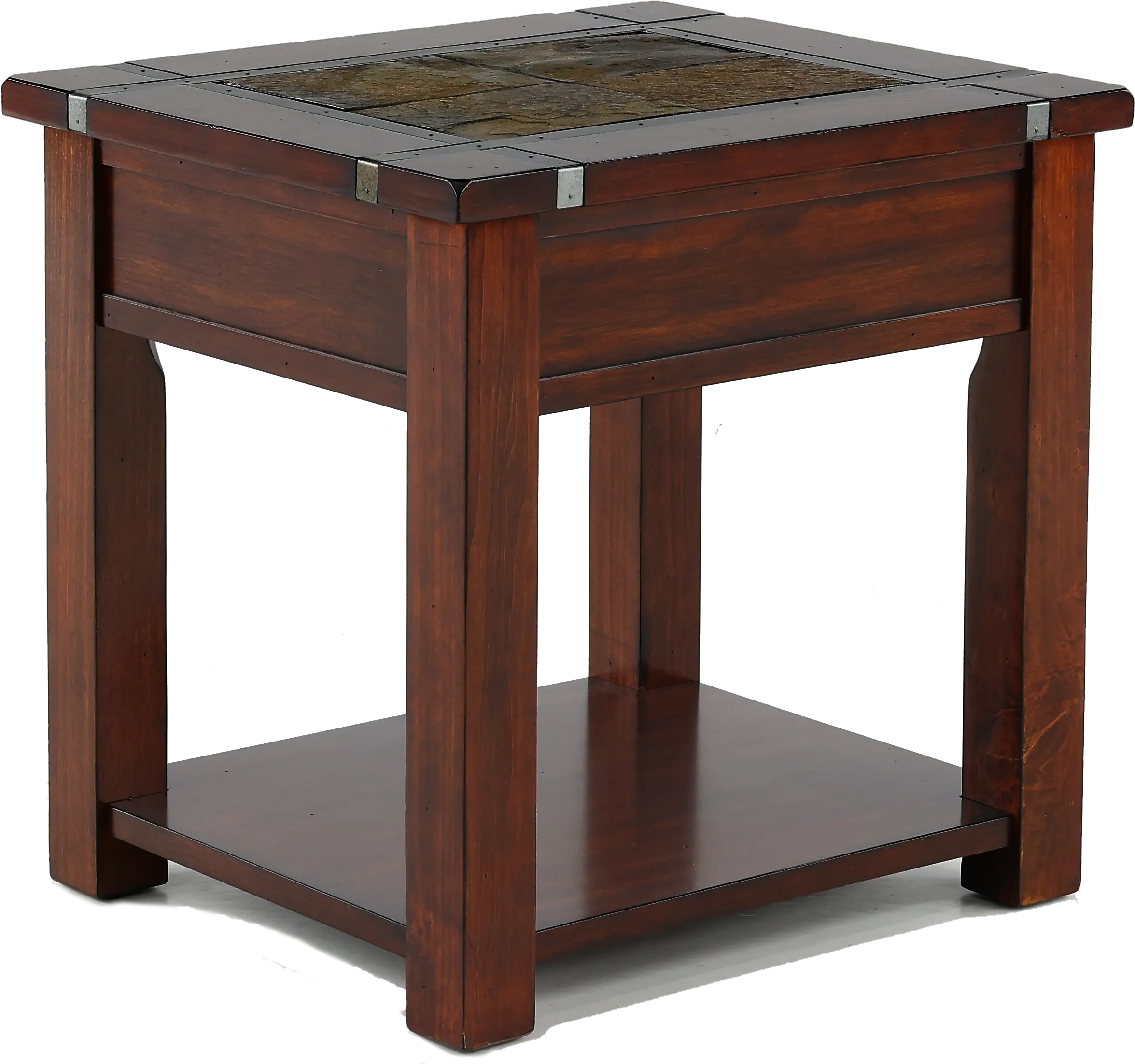 Roanoke Slate and Cherry Brown End Table-4