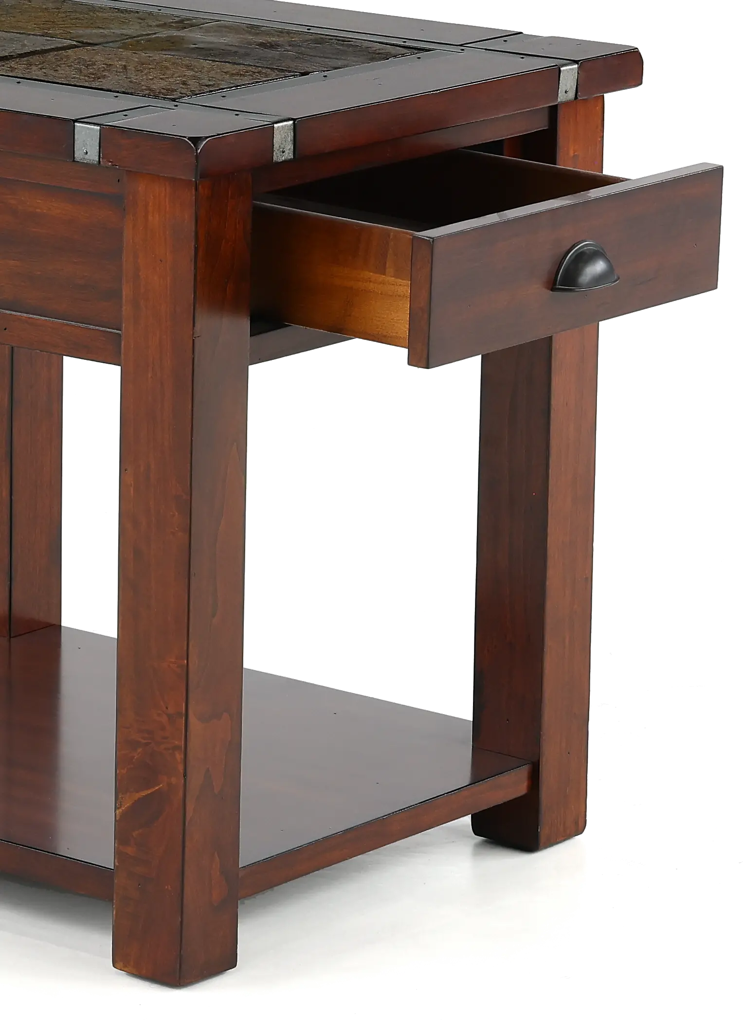 Roanoke Slate and Cherry Brown End Table-2