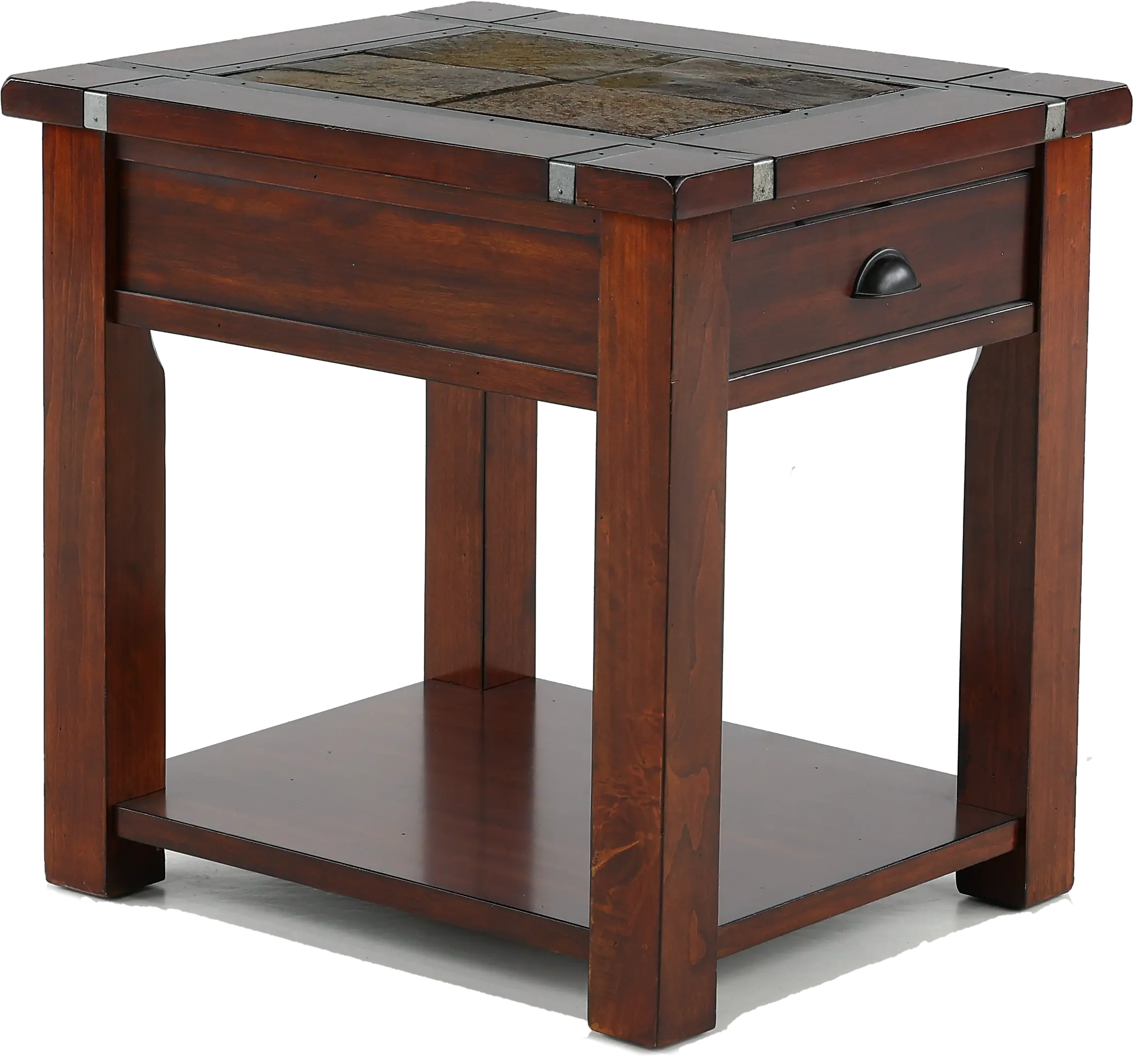 Roanoke Slate and Cherry Brown End Table-5