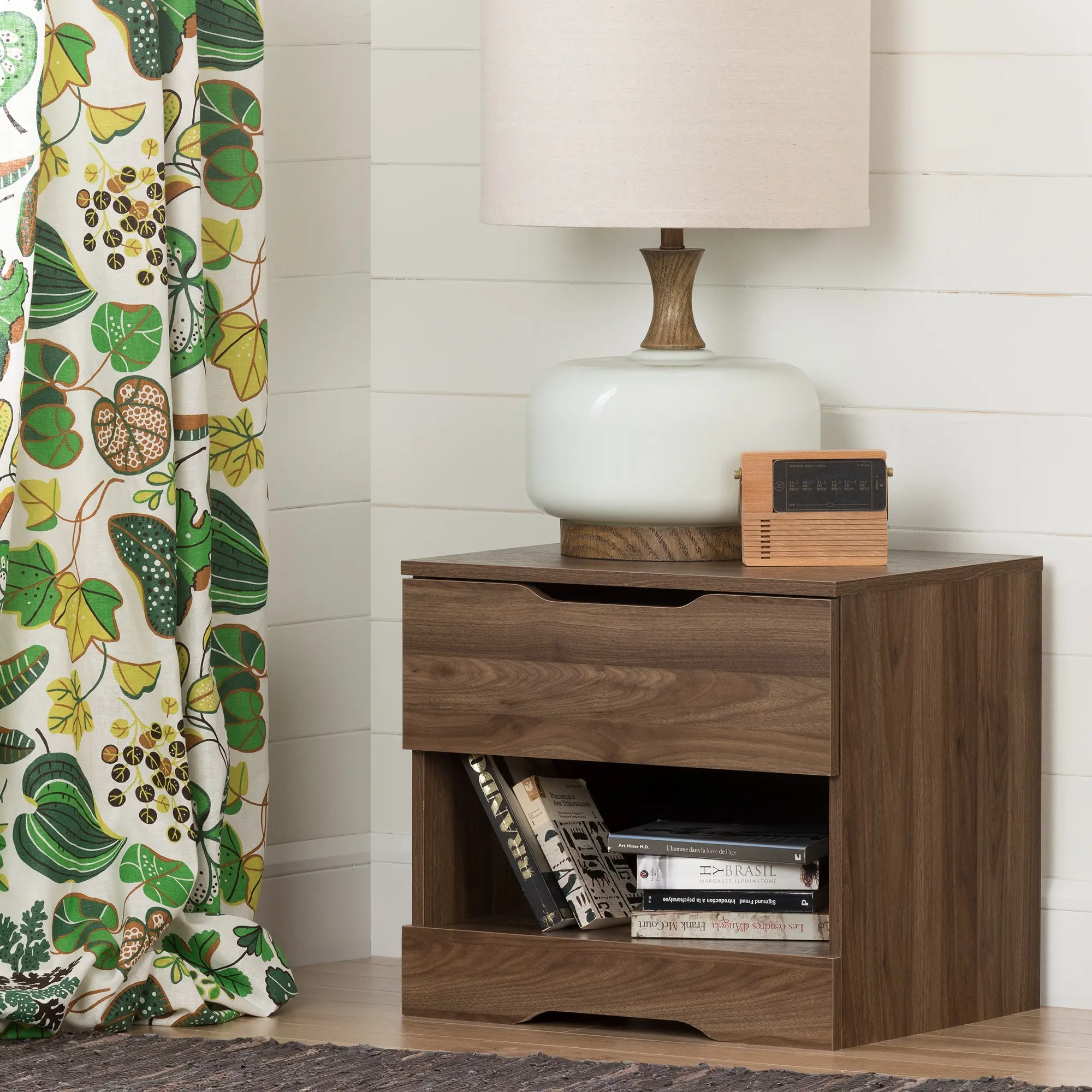 11284 Modern Farmhouse Walnut Nightstand - South Shore-2