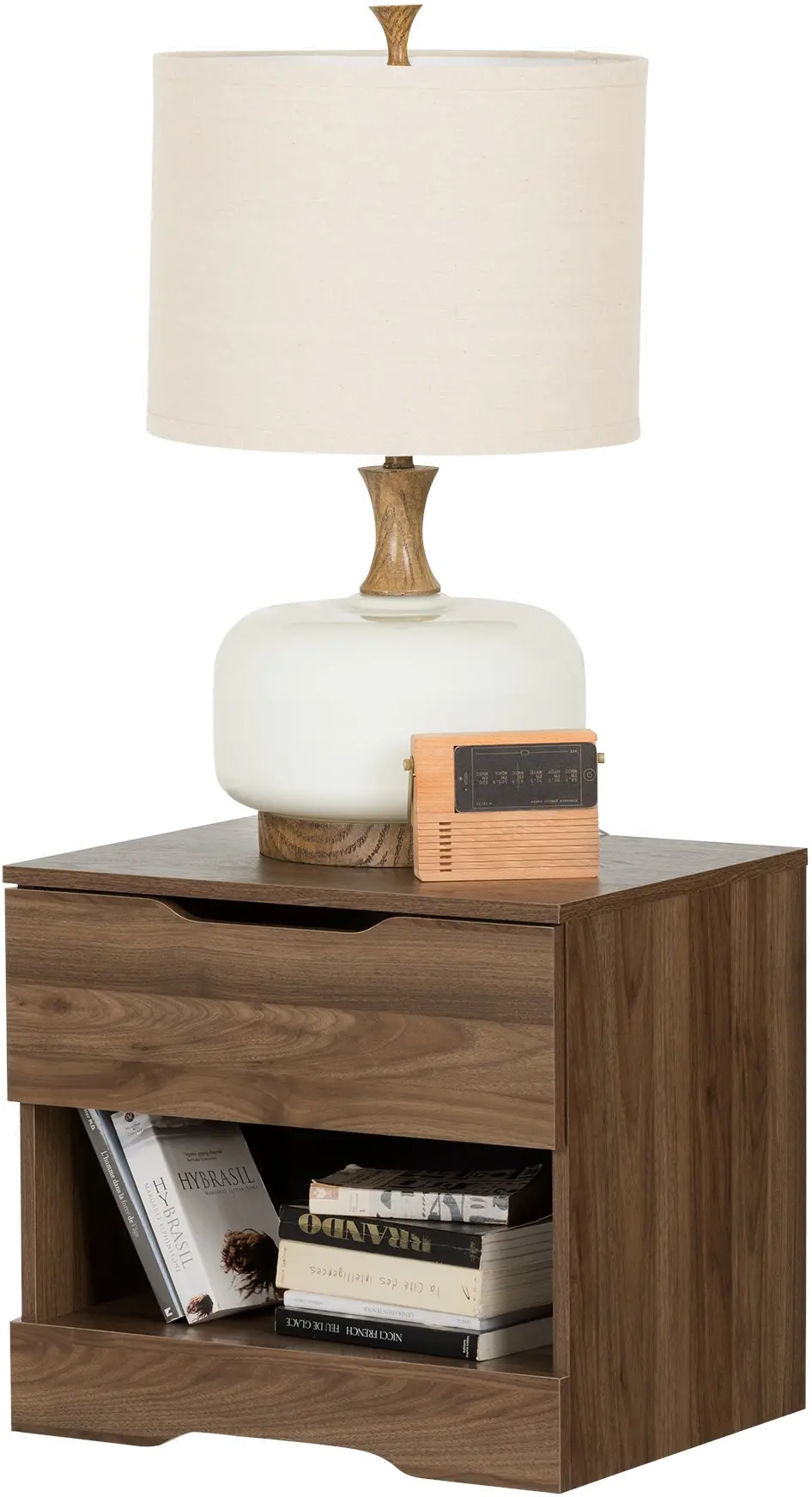 11284 Modern Farmhouse Walnut Nightstand - South Shore-1