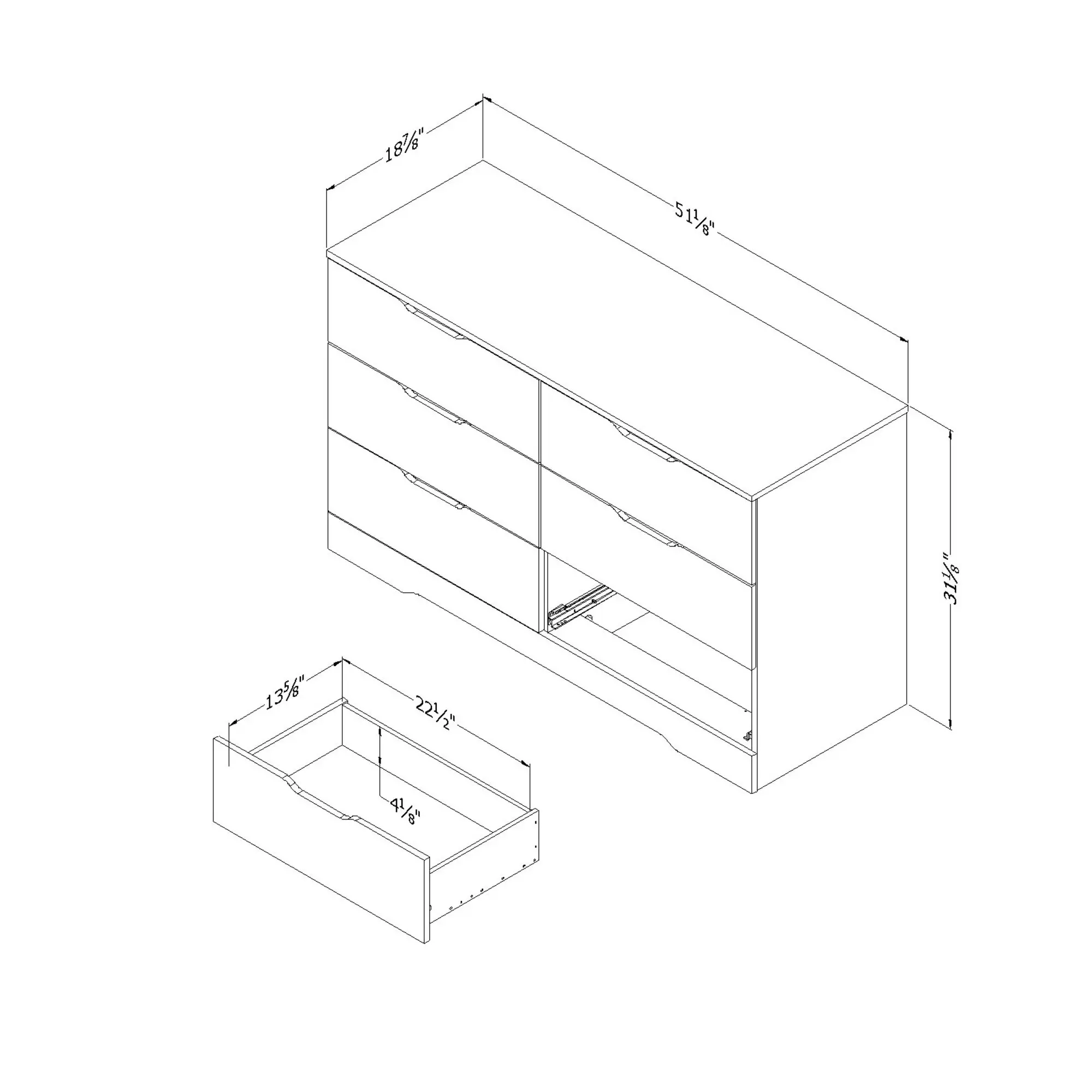 11291 Modern Farmhouse Black Oak Dresser - South Shore-4