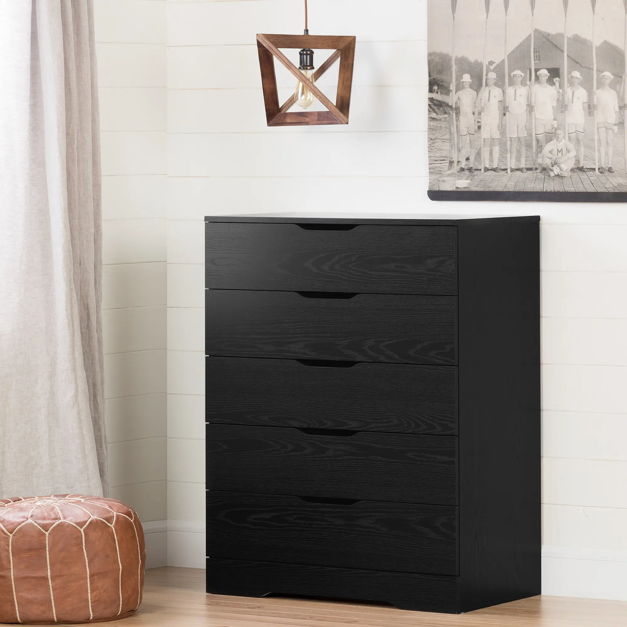 11292 Modern Farmhouse Black Oak Chest of Drawers - South Shore-2