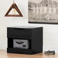 11294 Modern Farmhouse Black Oak Nightstand - South Shore