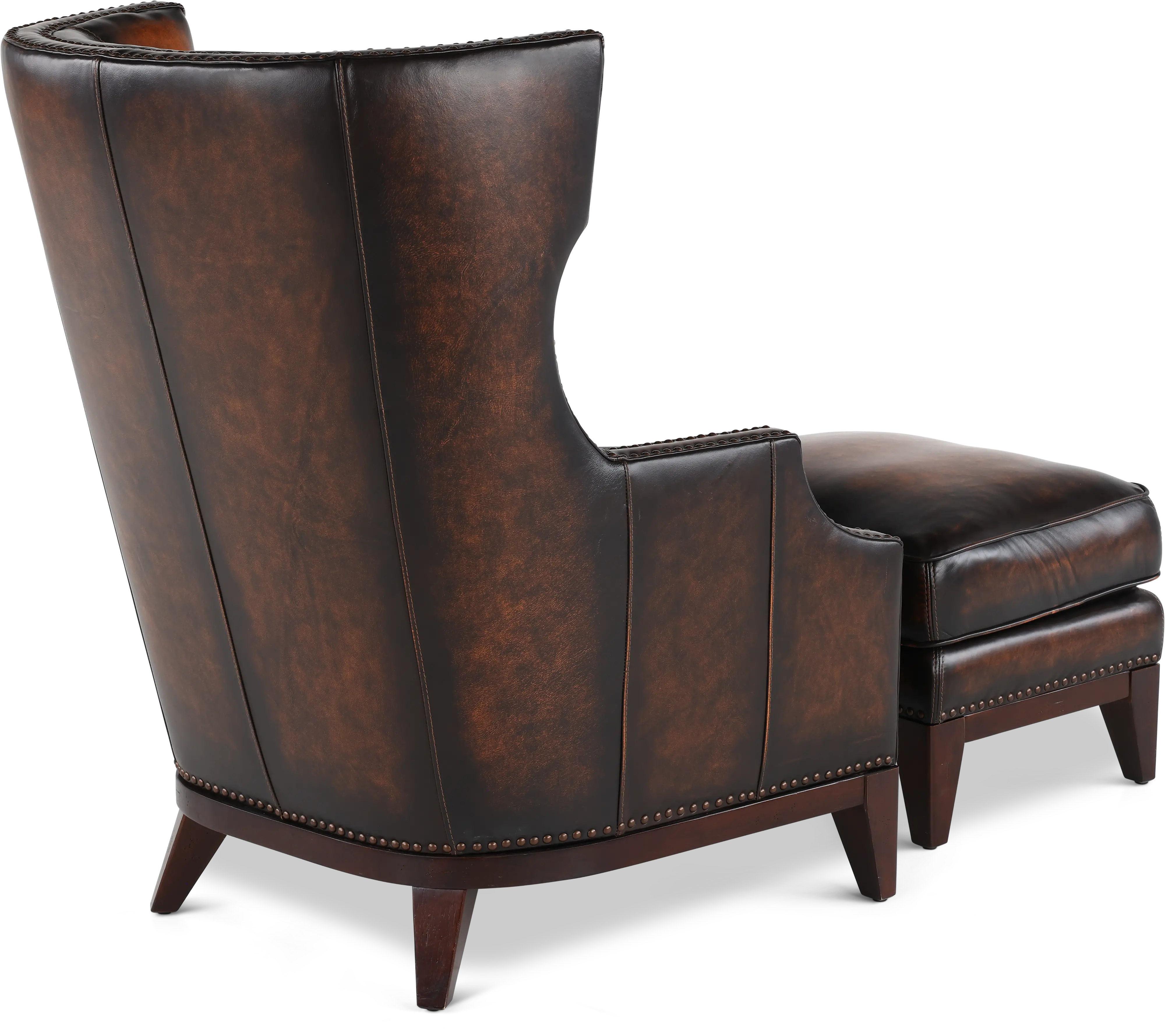 Hillsboro Brown Leather Accent Chair and Ottoman-6