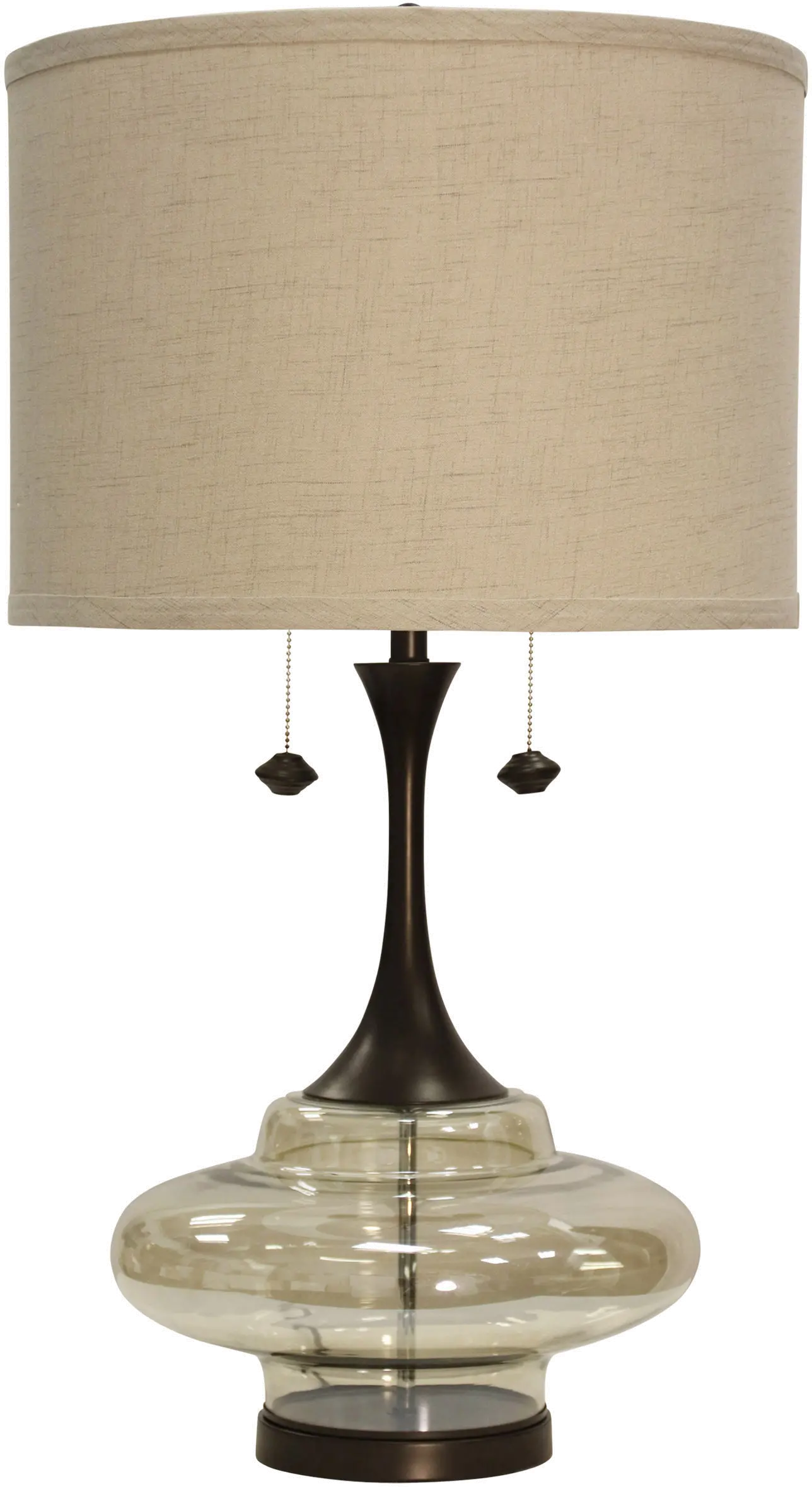 Grand Scale Plated Glass Table Lamp with a Metal Base - Weimer-1