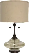 Grand Scale Plated Glass Table Lamp with a Metal Base - Weimer