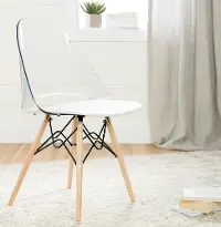 100275 Annexe Clear and White Eiffel Style Chair - South Shore