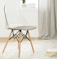 100276 Annexe Clear and Gray Eiffel Style Chair - South Shore