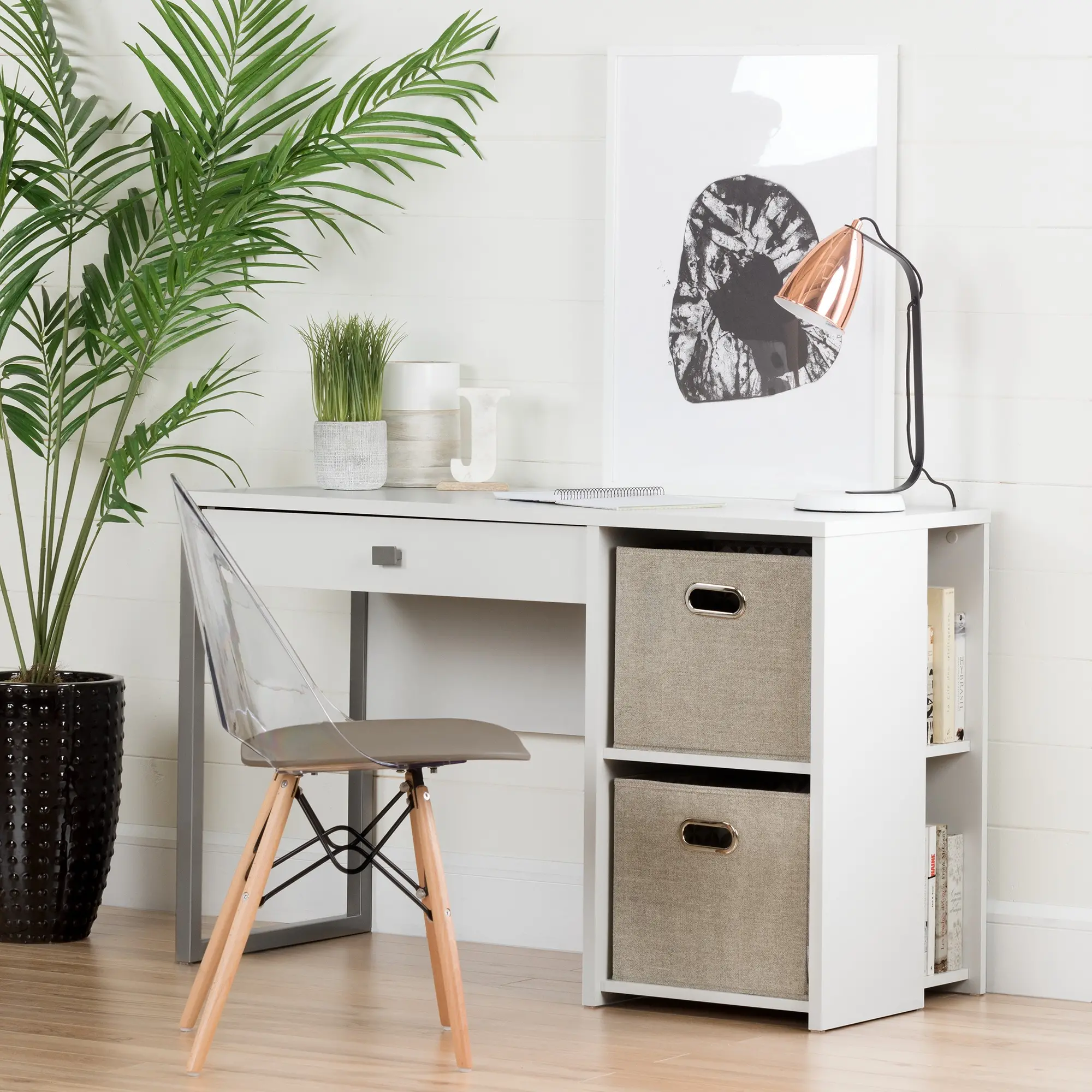 100276 Annexe Clear and Gray Eiffel Style Chair - South Shore-3