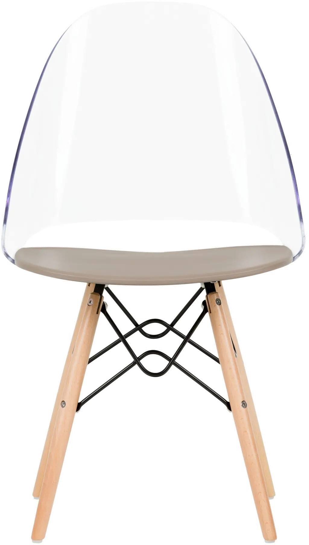 100276 Annexe Clear and Gray Eiffel Style Chair - South Shore-1