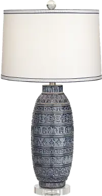 Dark Blue Ceramic Table Lamp - Cullen