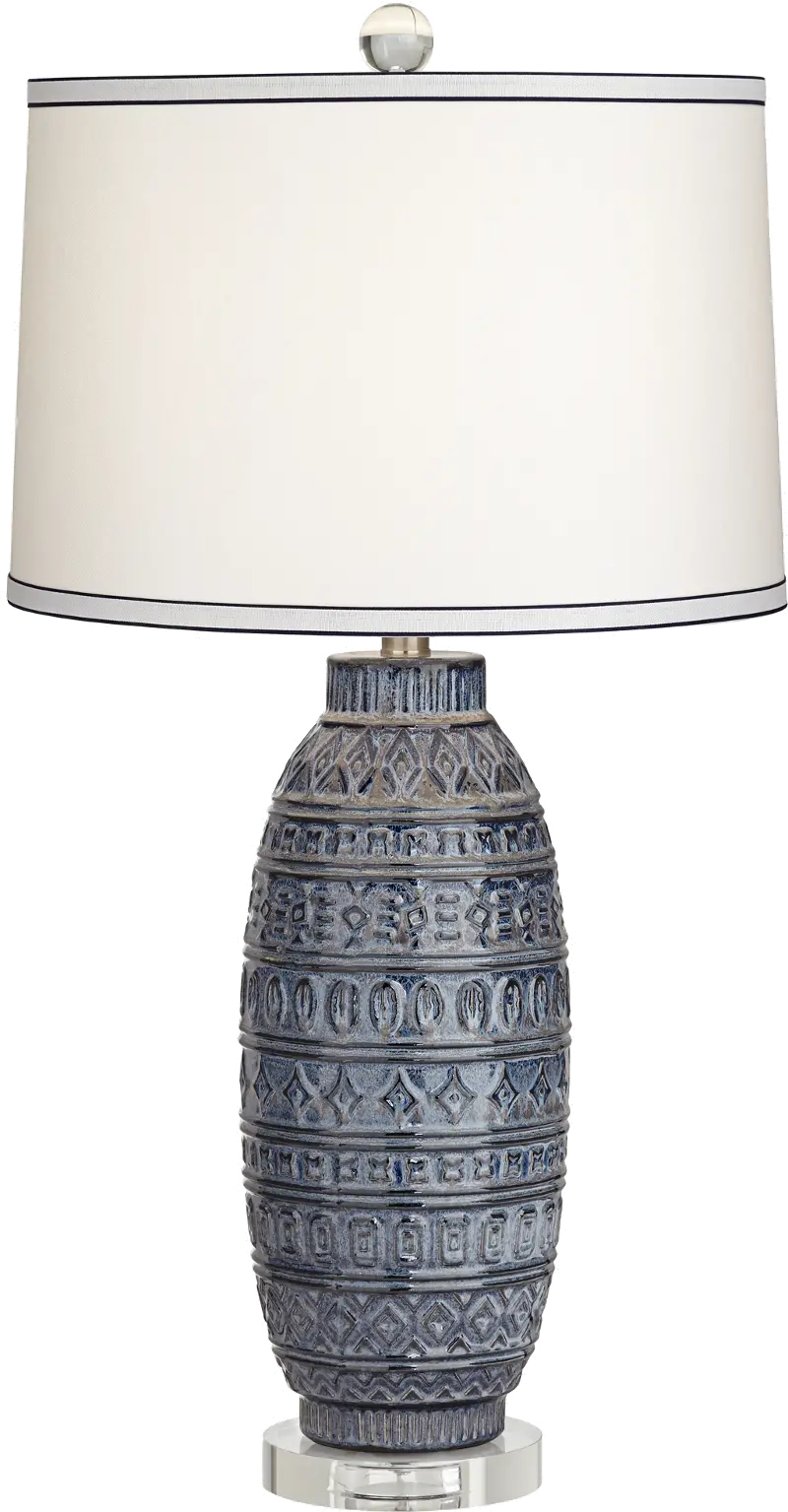 Dark Blue Ceramic Table Lamp - Cullen