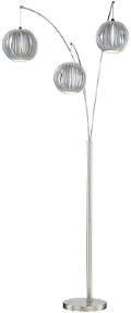 Deion Polished Steel 3 Light Arch Floor Lamp
