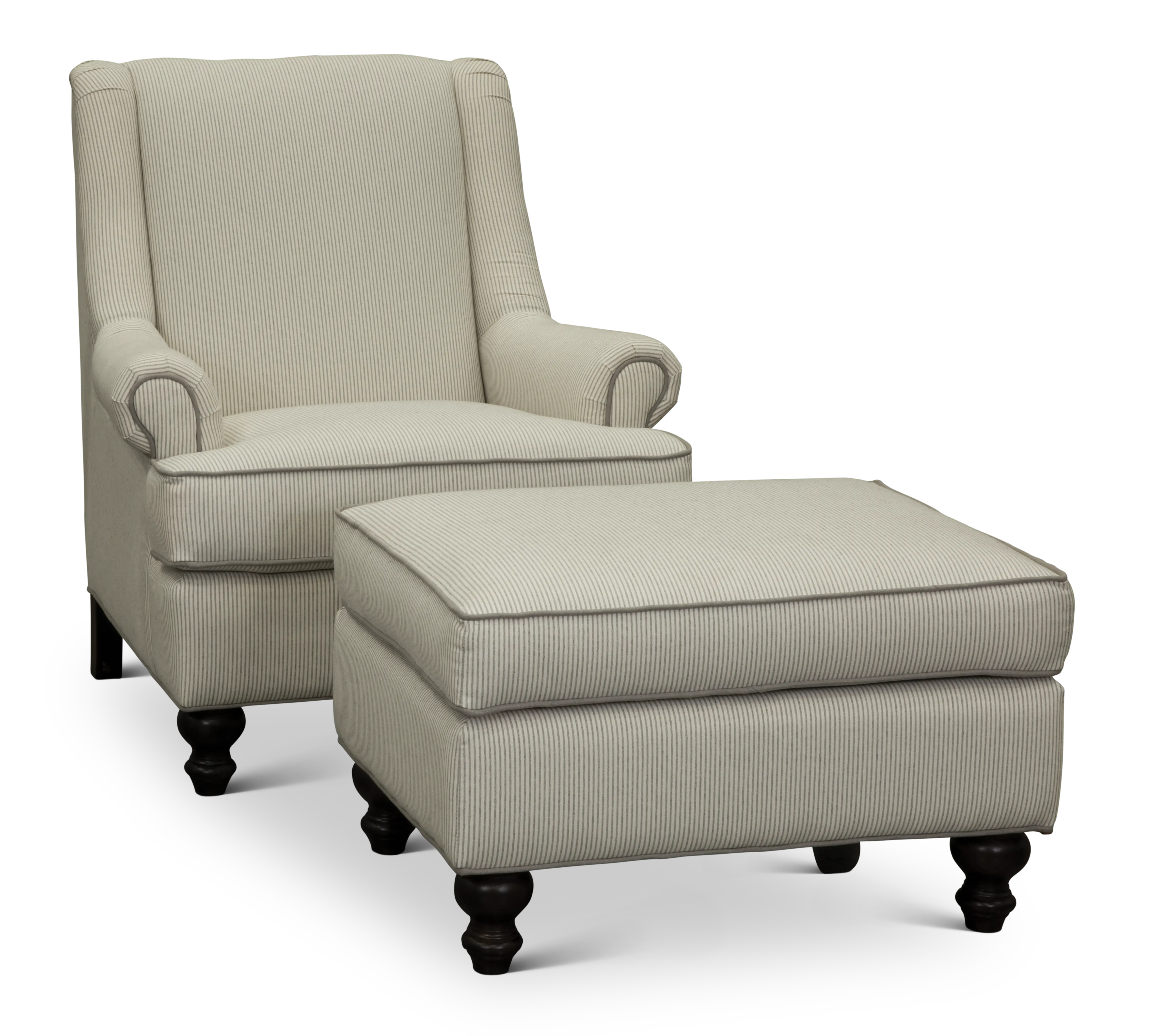 Casual Classic Taupe Stripe Accent Chair -1