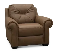  Casual Traditional Tan Leather Chair - Claudio