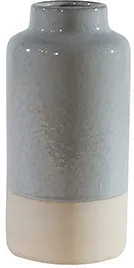 90995566B2-S/2-IND Magnolia Home Furniture Gray Ceramic Cylinder Vase-1
