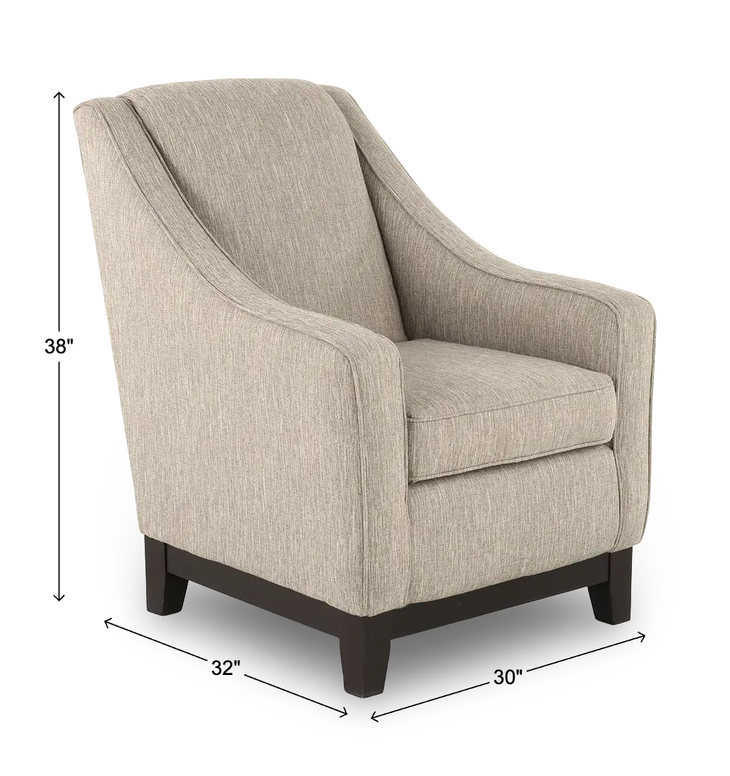 Mariko Fog Gray and Cream Club Chair-3