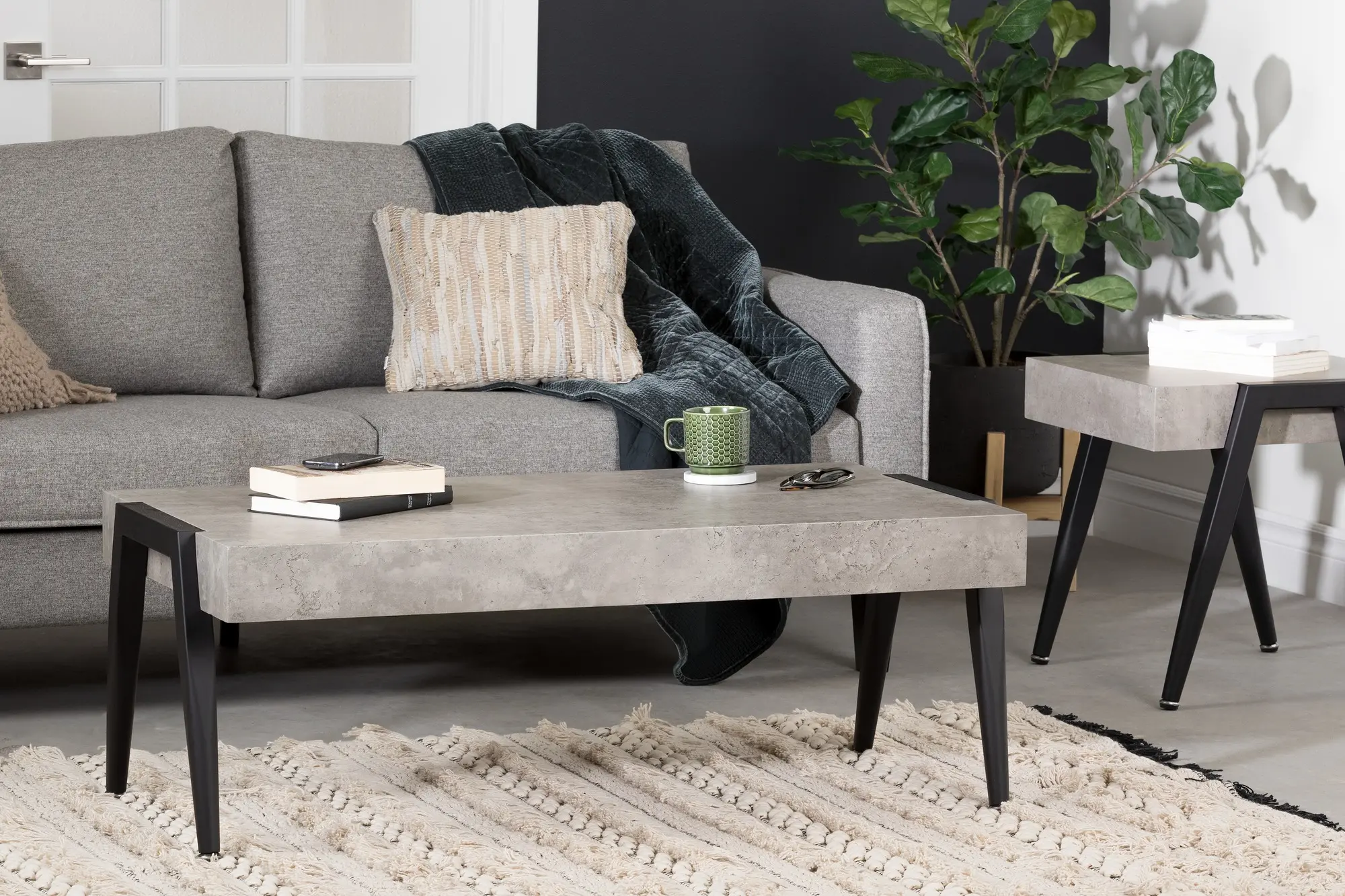 11416 City Life Gray and Black End Table-6