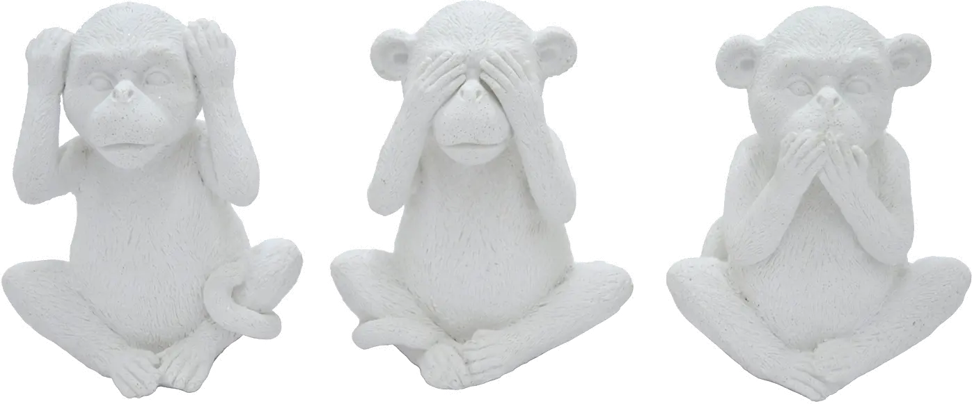 Assorted White Monkey Table Top Decor Sculpture-1