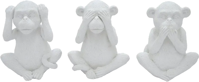Assorted White Monkey Table Top Decor Sculpture