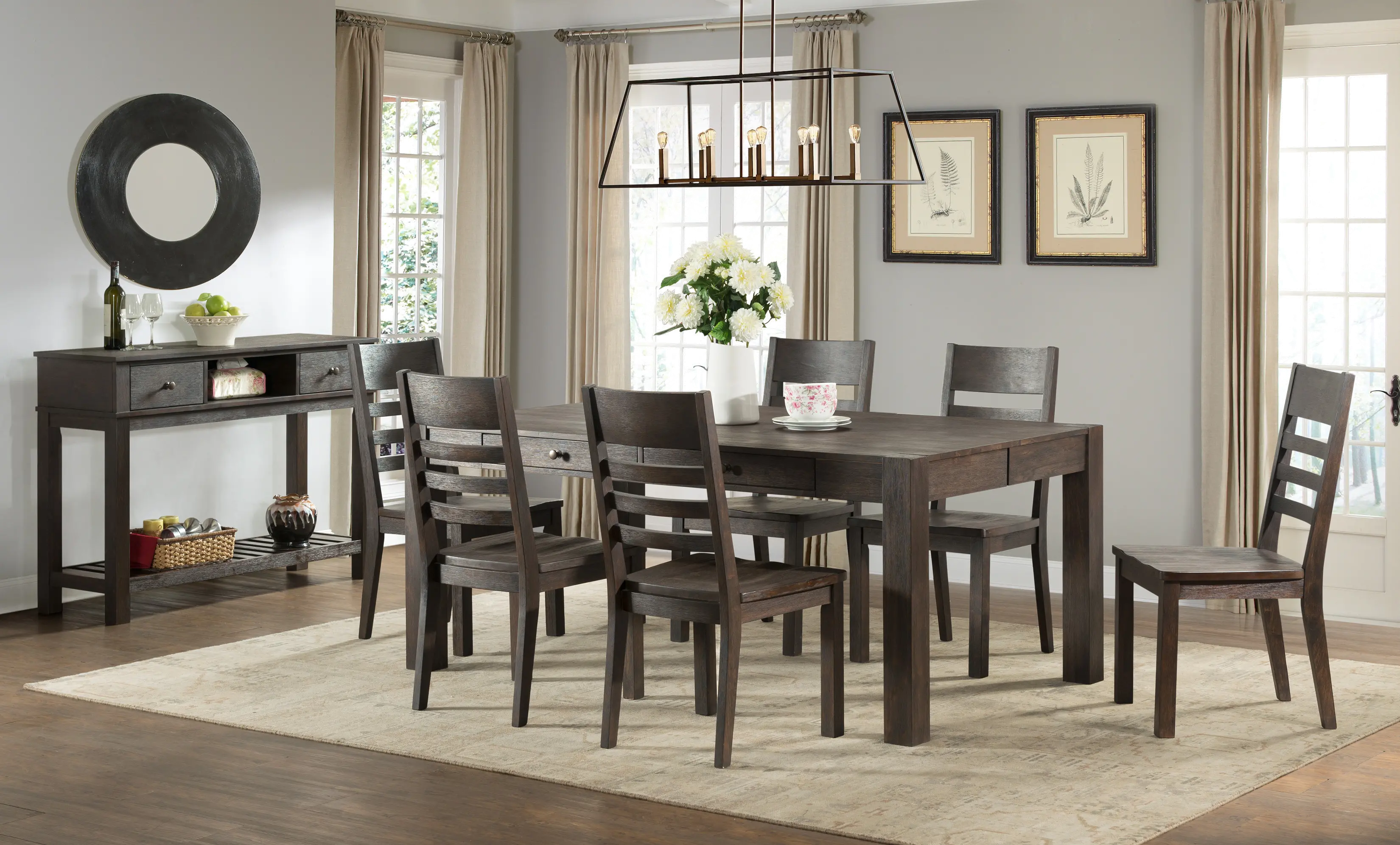 Salem Dark Brown Dining Room Table-1