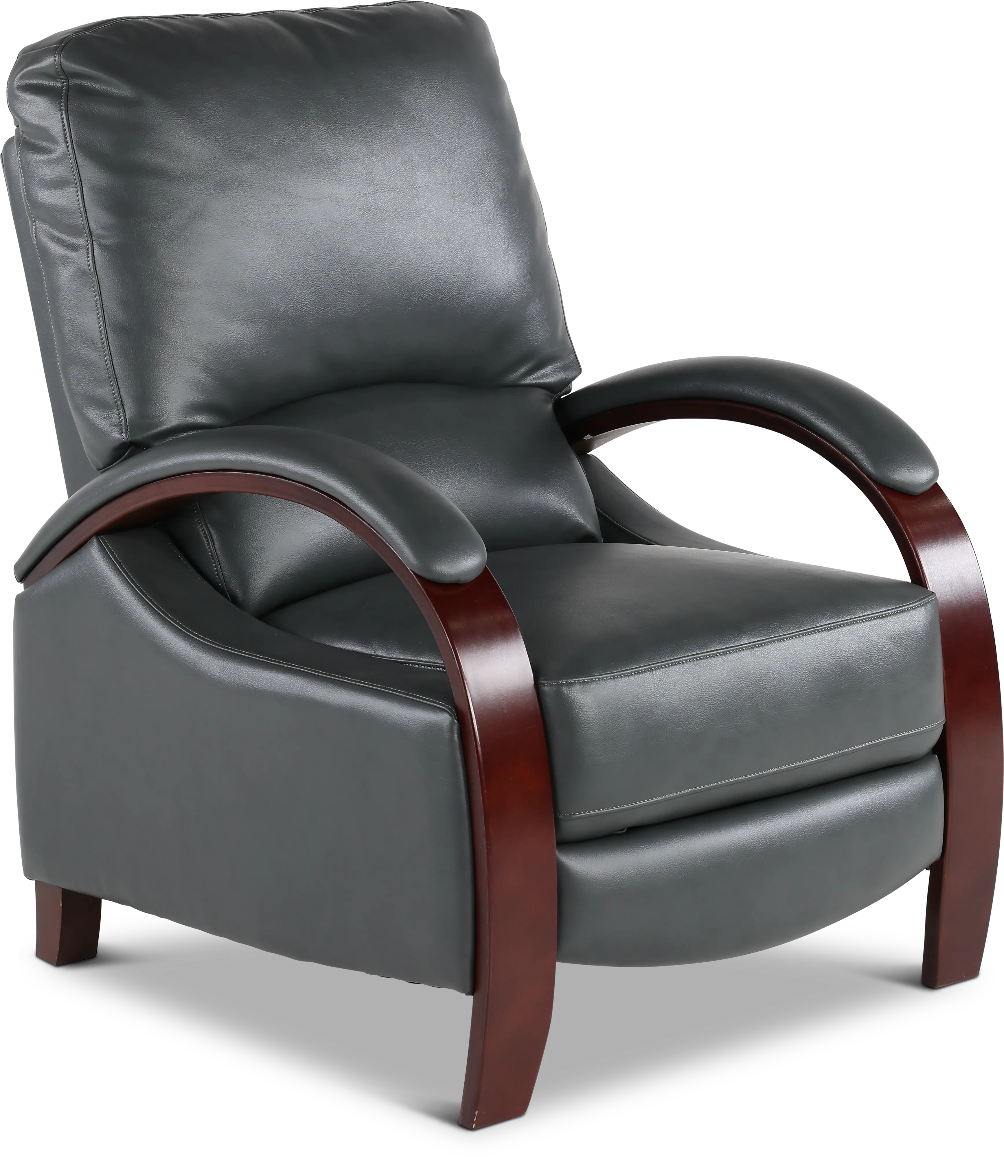 Larue Smoke Gray Push Back High Leg Recliner-4