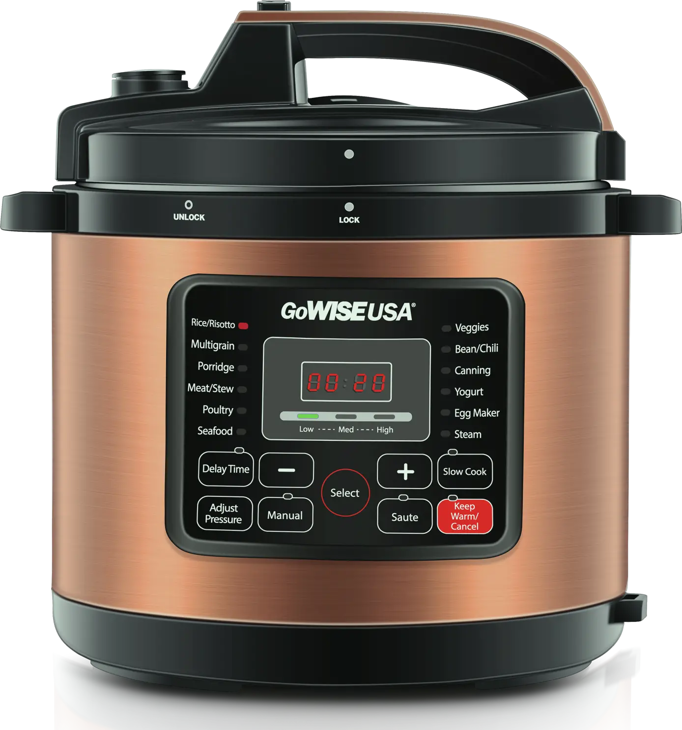 GoWISE Programmable 6-Quart Pressure Cooker-4